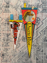 Load image into Gallery viewer, Lot of 2 Vintage Pennants - Puerto Rico and Cog Railway