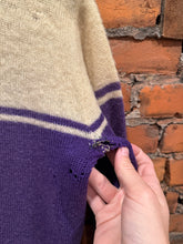 Load image into Gallery viewer, True Vintage Distressed B Letterman Cardigan Sweater (S/M)