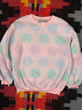 Load image into Gallery viewer, Vintage 80s Style Up Pink Pattern Fleece Pullover (WL)
