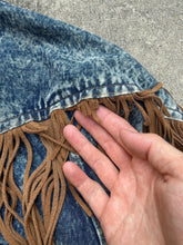 Load image into Gallery viewer, Vintage Women’s Denim Fringe Western Jacket (WS)