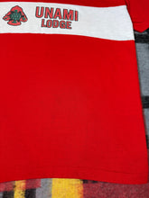 Load image into Gallery viewer, True Vintage Unami Lodge Red and White Tee (L)
