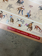 Load image into Gallery viewer, Vintage 1981 Wrangler Professional Rodeo Cowboys Association Big Poster (24x37inch)