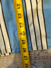 Load image into Gallery viewer, True Vintage Distressed Striped Loop Collar Button Up Shirt (M)