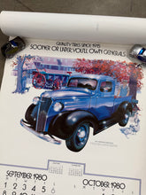 Load image into Gallery viewer, Vintage 1980 General Tire Calendar (17x26.5inch)(Missing Pages)