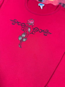 Vintage Y2K Womens Biker Rose Shirt(W2XL)