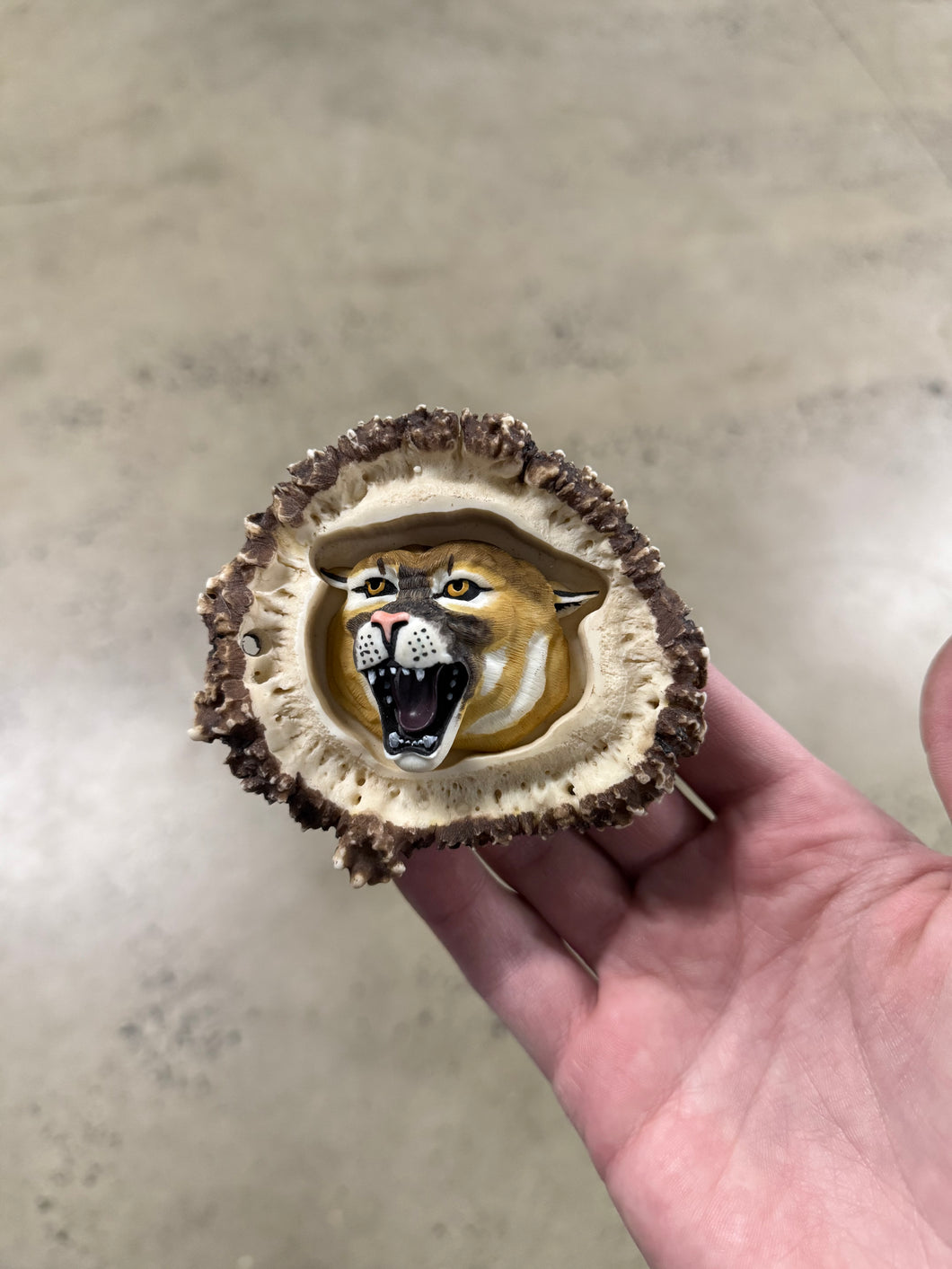 Vintage Wooden Cougar Belt Buckle