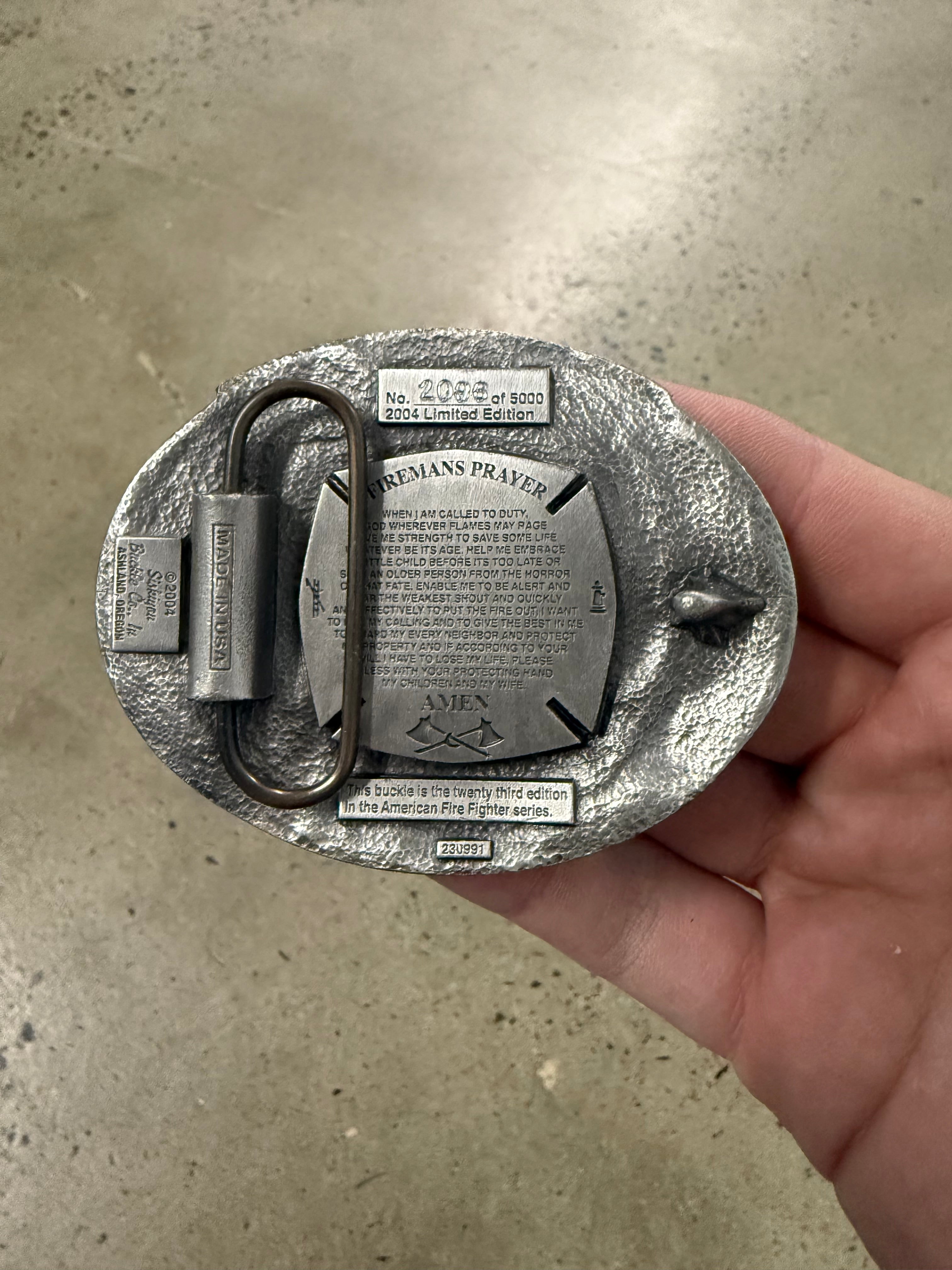 Vintage 2004 Firefighter Fighting Fires With Pride Belt Buckle