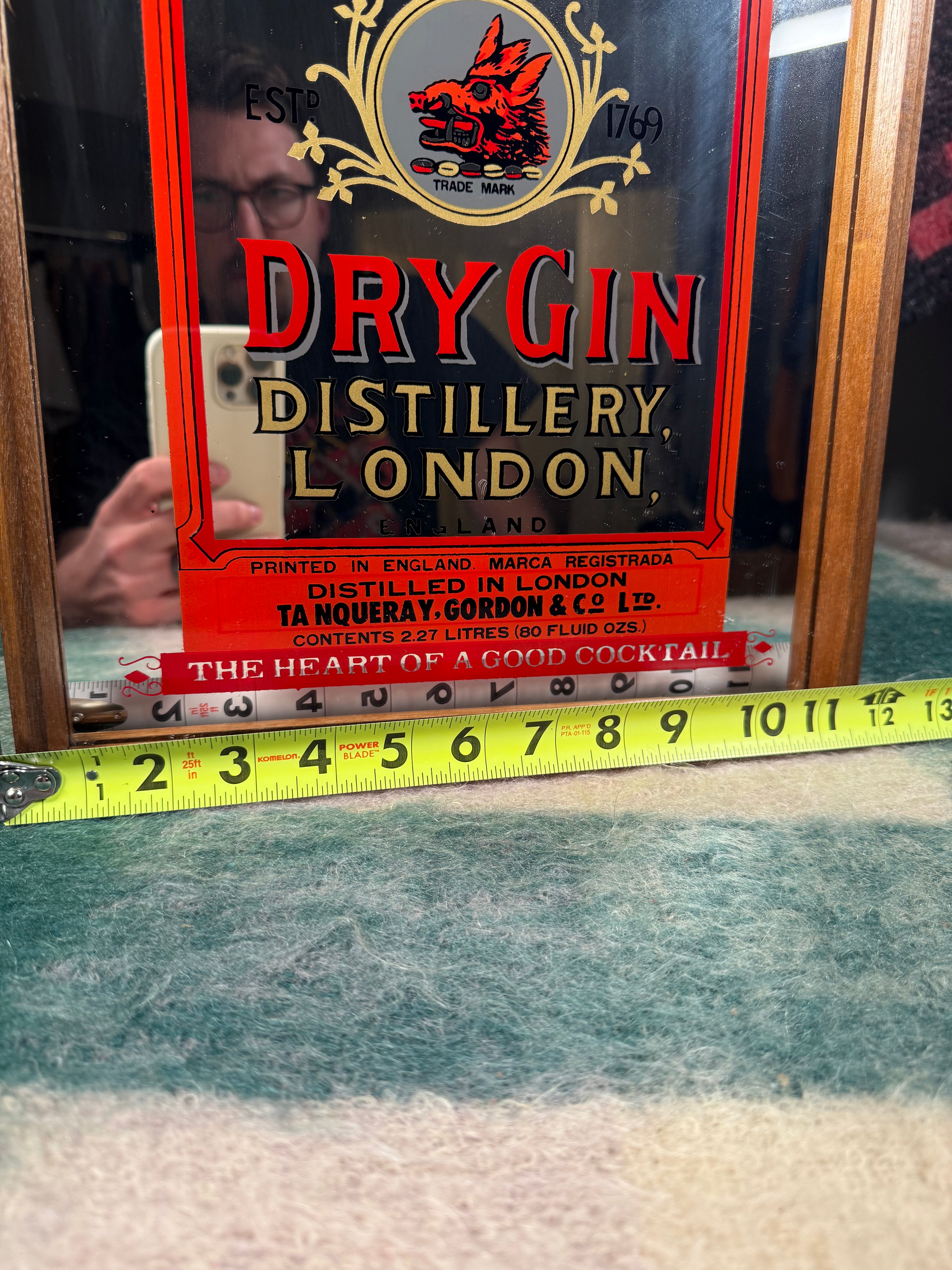 Vintage Gordon’s Dry Gin Bar Mirror (12x16inch)