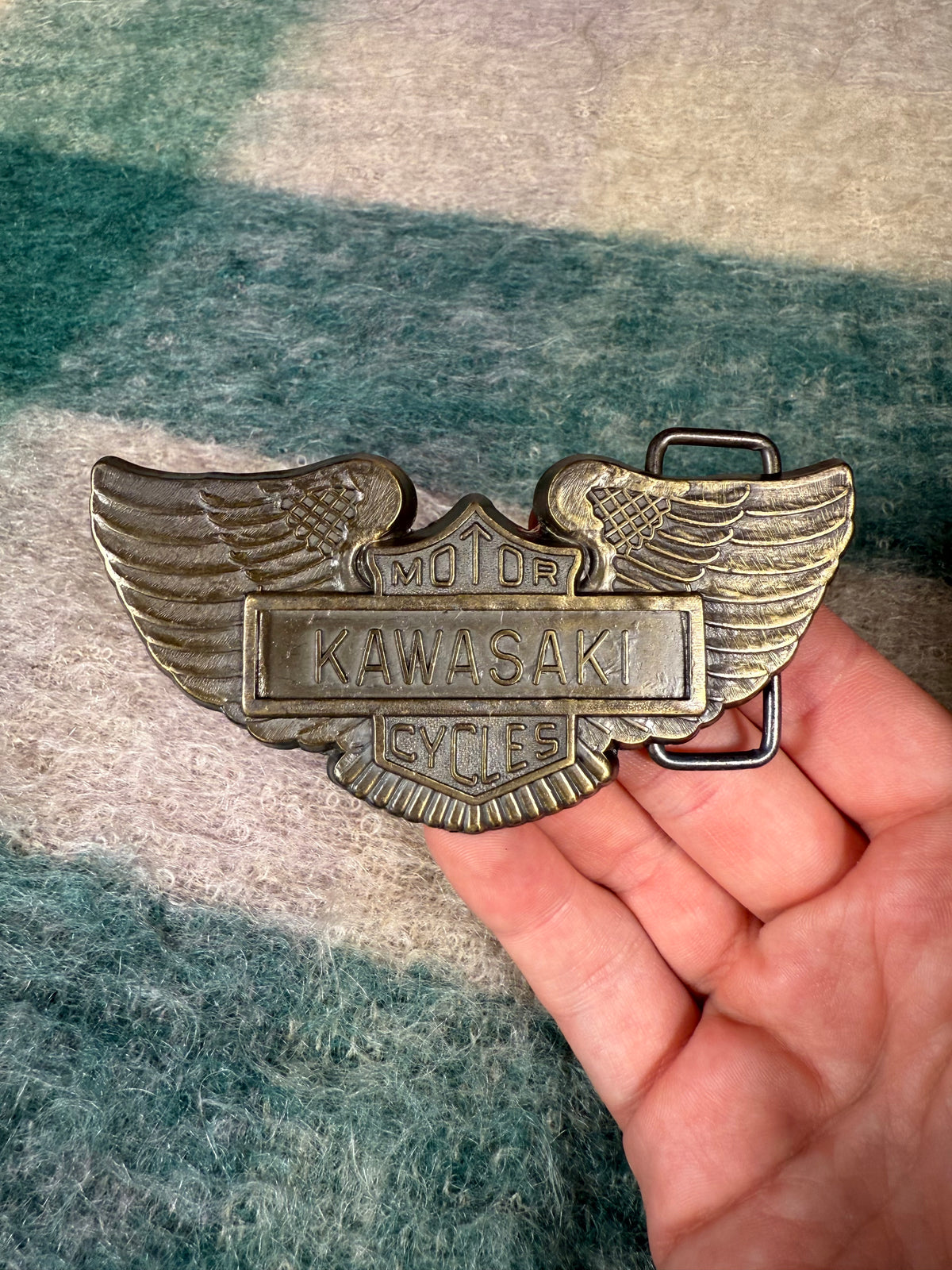 Vintage Kawasaki Motorcycles Belt Buckle