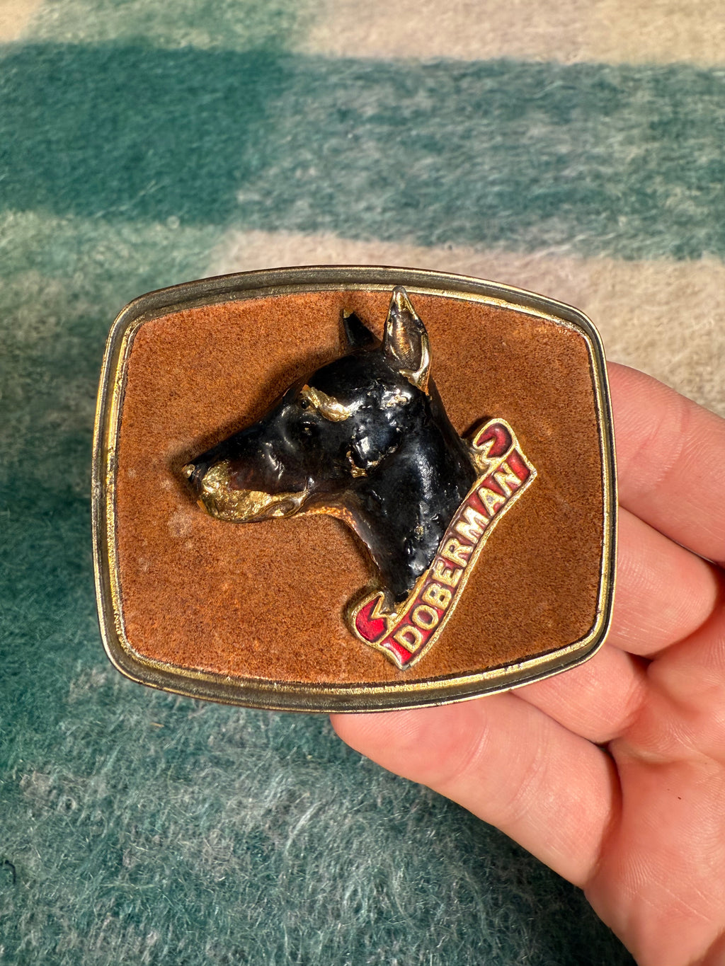 Vintage Doberman Belt Buckle