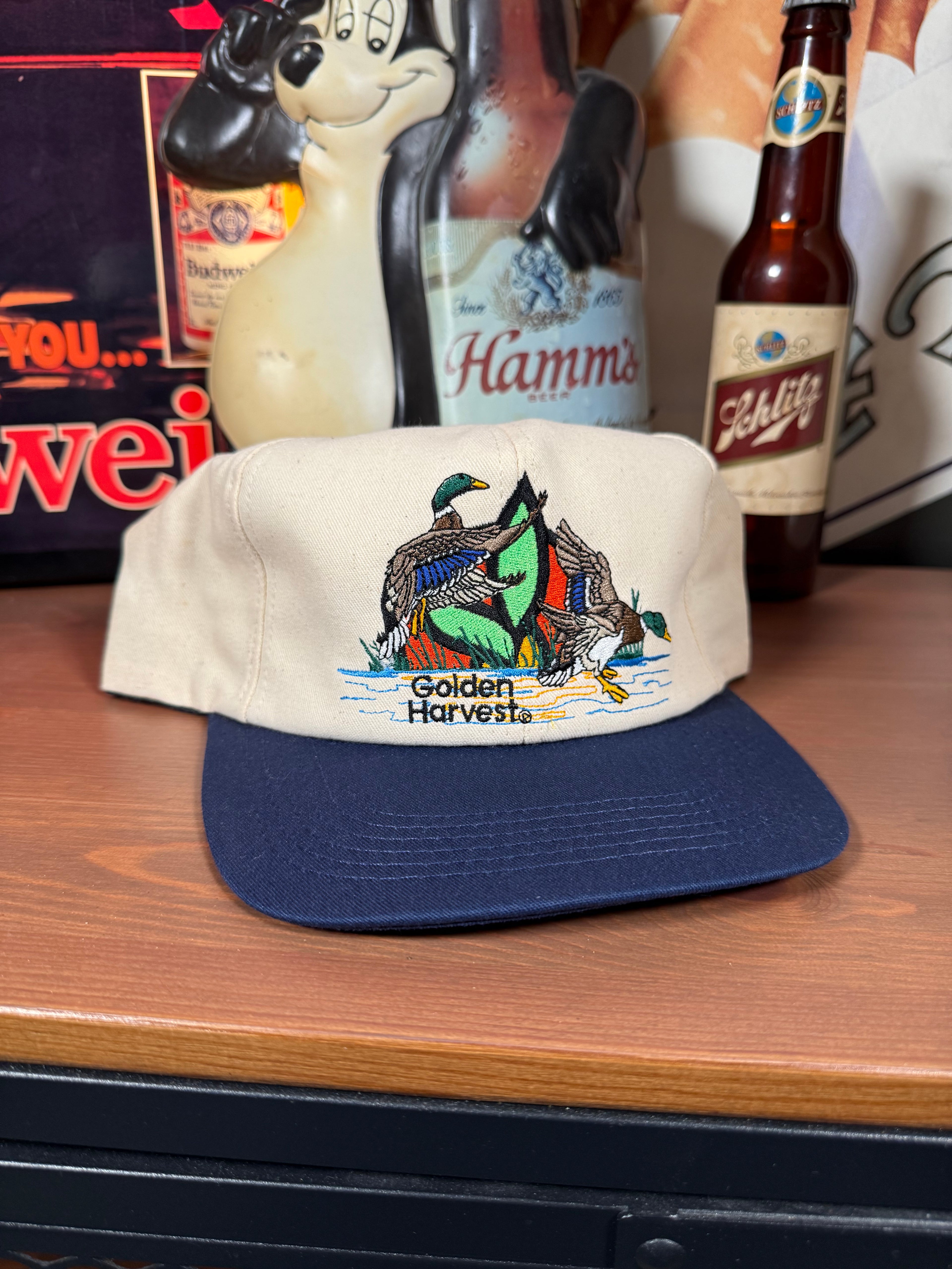 Vintage Golden Harvest Seed Duck K Products Snapback Hat