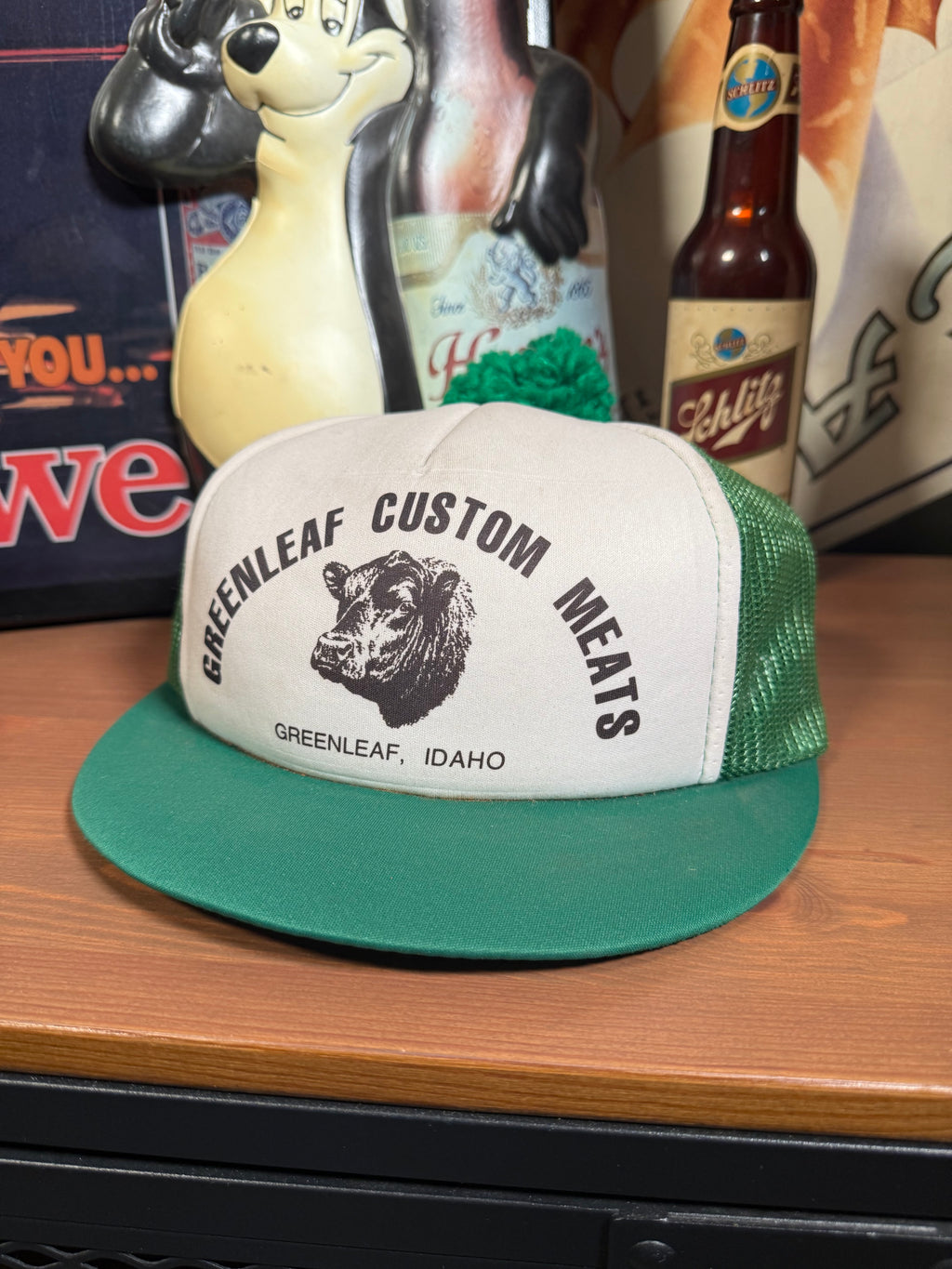 Vintage Greenleaf Custom Meat Short Brim Trucker Hat