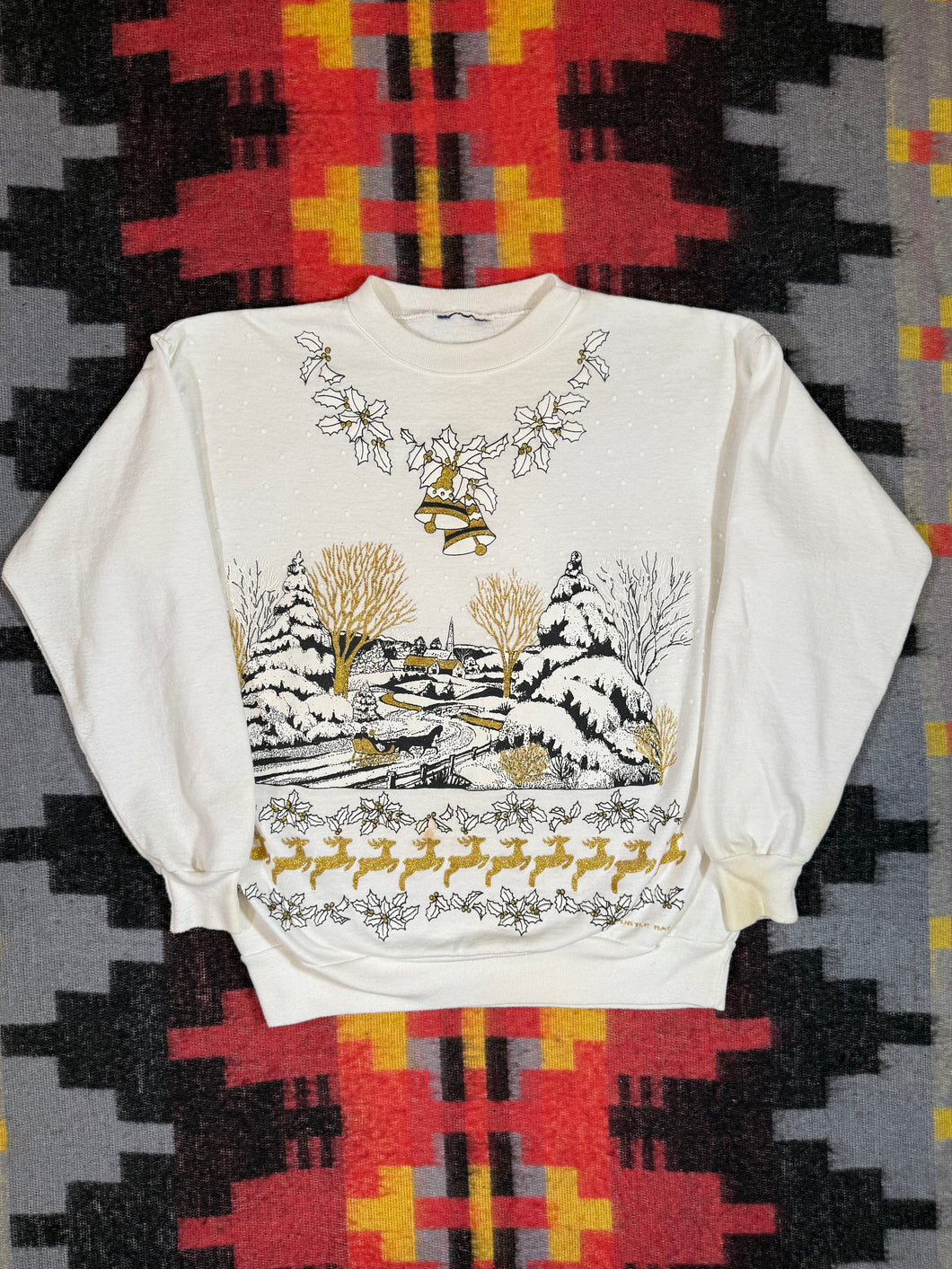 Vintage 80s Puffy Print Christmas Crewneck (WXL)