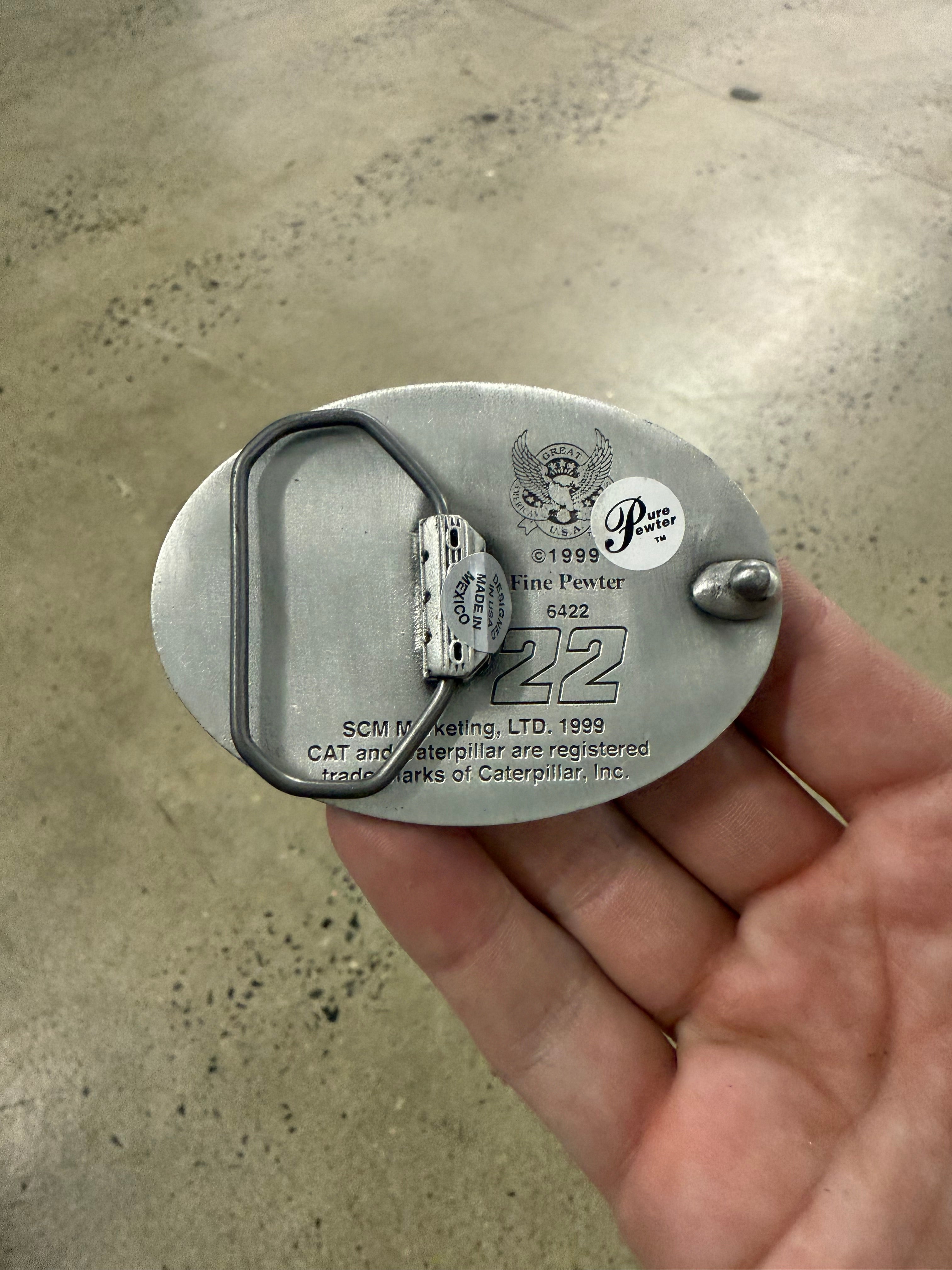 2000s Ward Burton NASCAR Cat Racing Belt Buckle