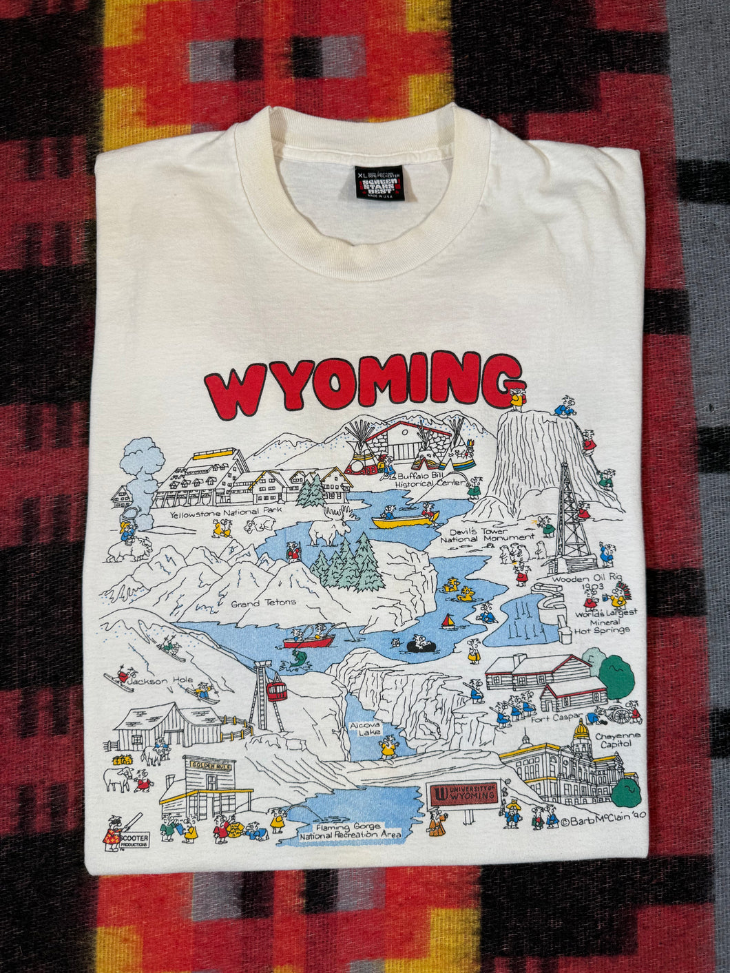 Vintage 1990 Wyoming Double Sided Shirt (L)