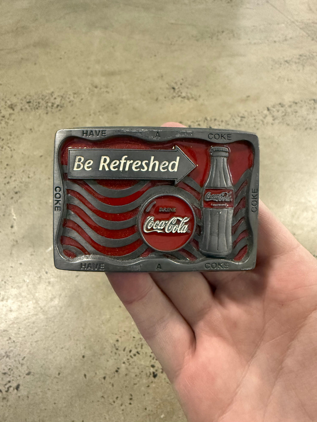 Vintage Coca Cola Be Refreshed Belt Buckle