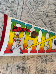 Vintage Philadelphia Phillies Rainbow Pennant