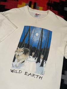 Vintage 90s Wild Earth Wolves Shirt (XL)