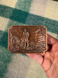 Vintage Tall In The Saddle Cowboy Belt Buckle