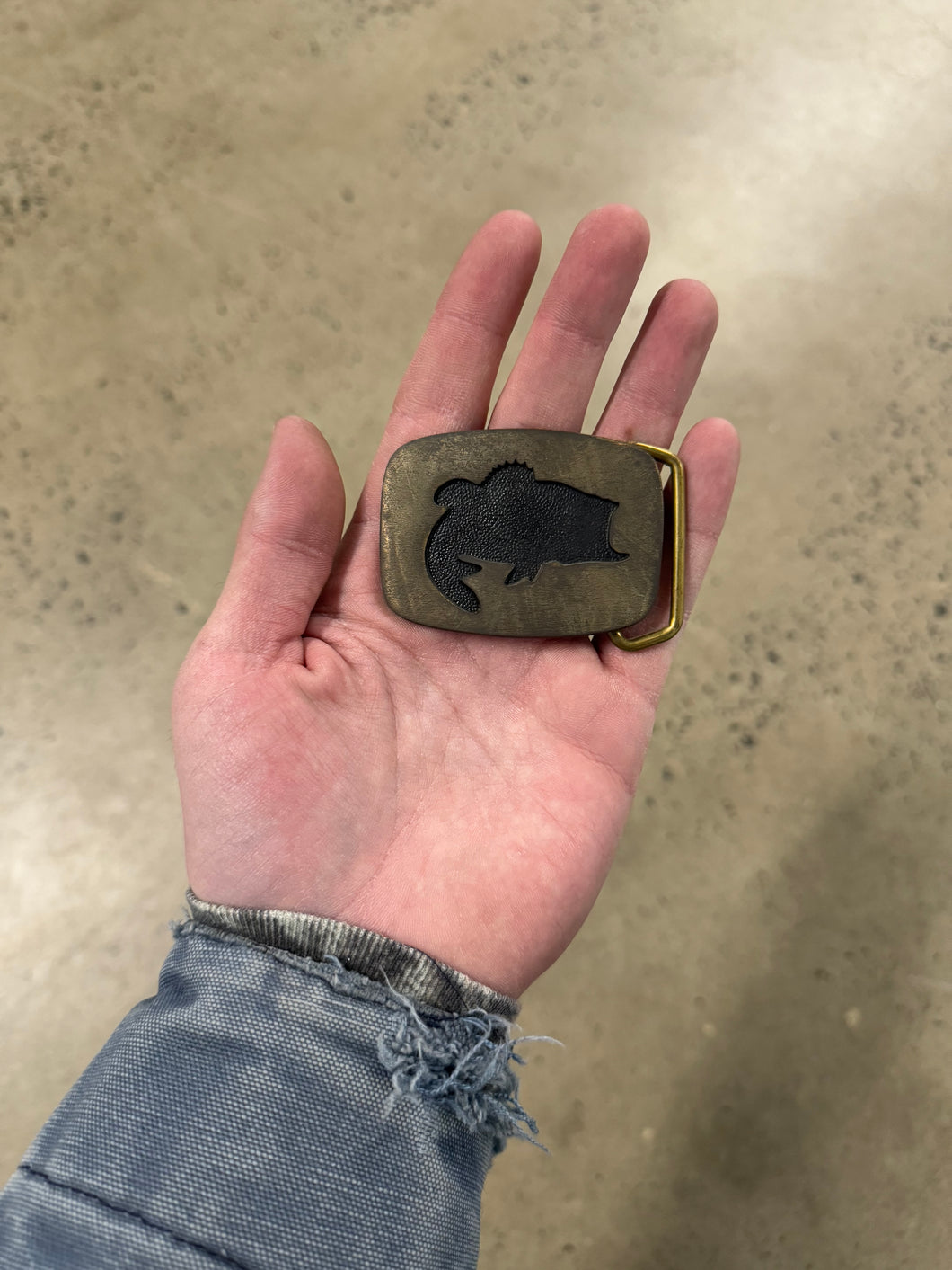 Vintage Bass Brass Belt Buckle