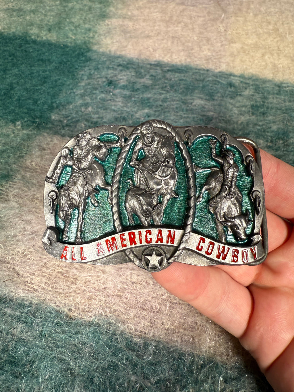 Vintage All American Cowboy Belt Buckle