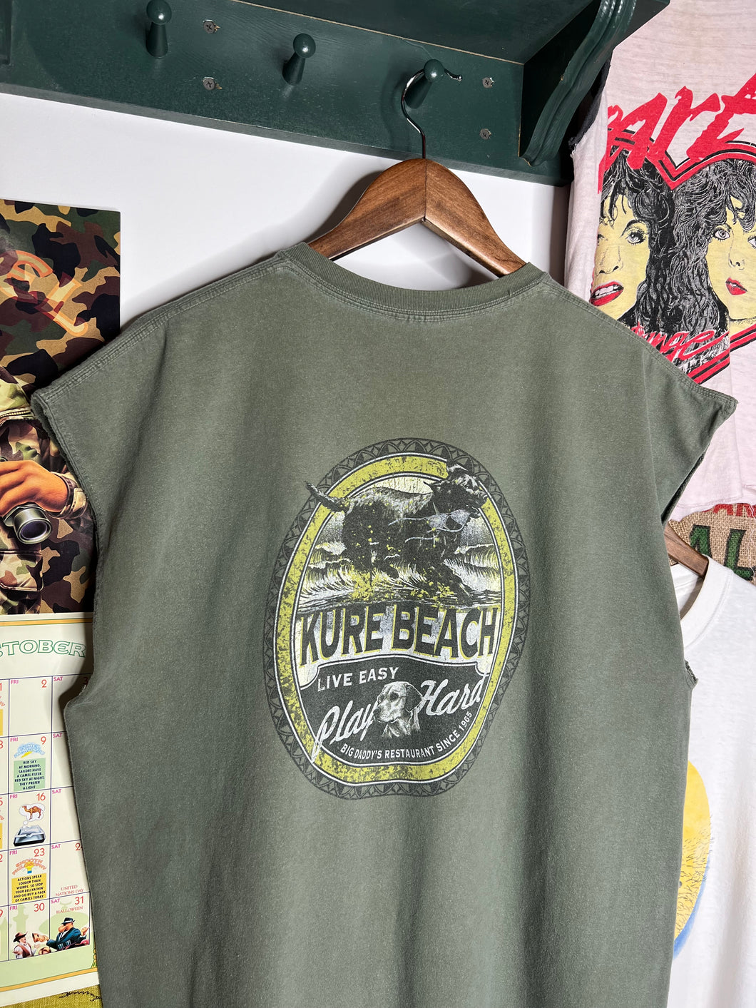 Vintage Kure Beach Dog Cutoff Tee (XL/2XL)