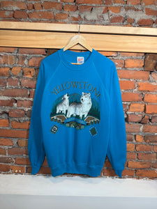 Vintage 90s Yellowstone Wolves Crewneck (L)