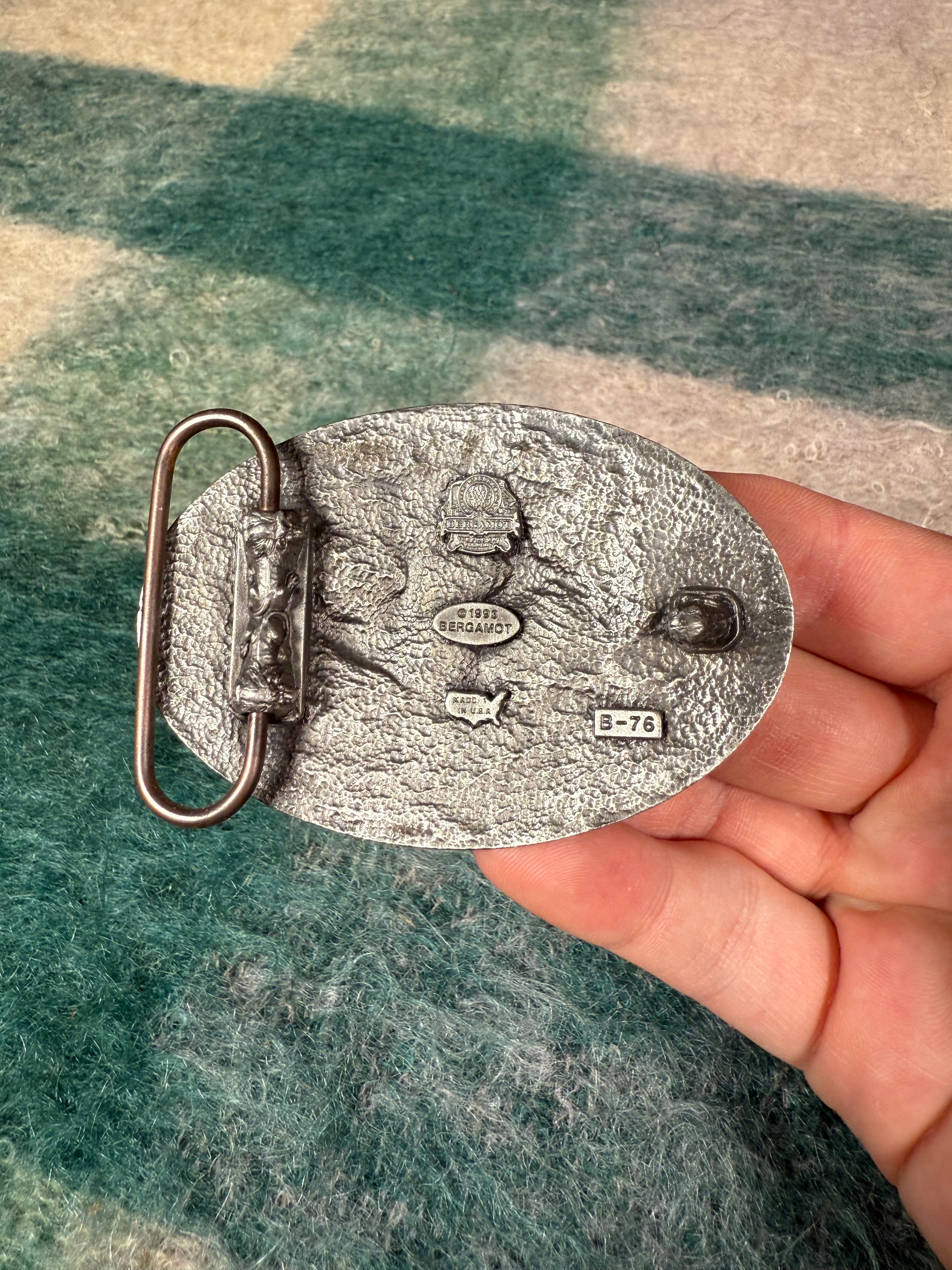 Vintage Two Cranes Belt Buckle