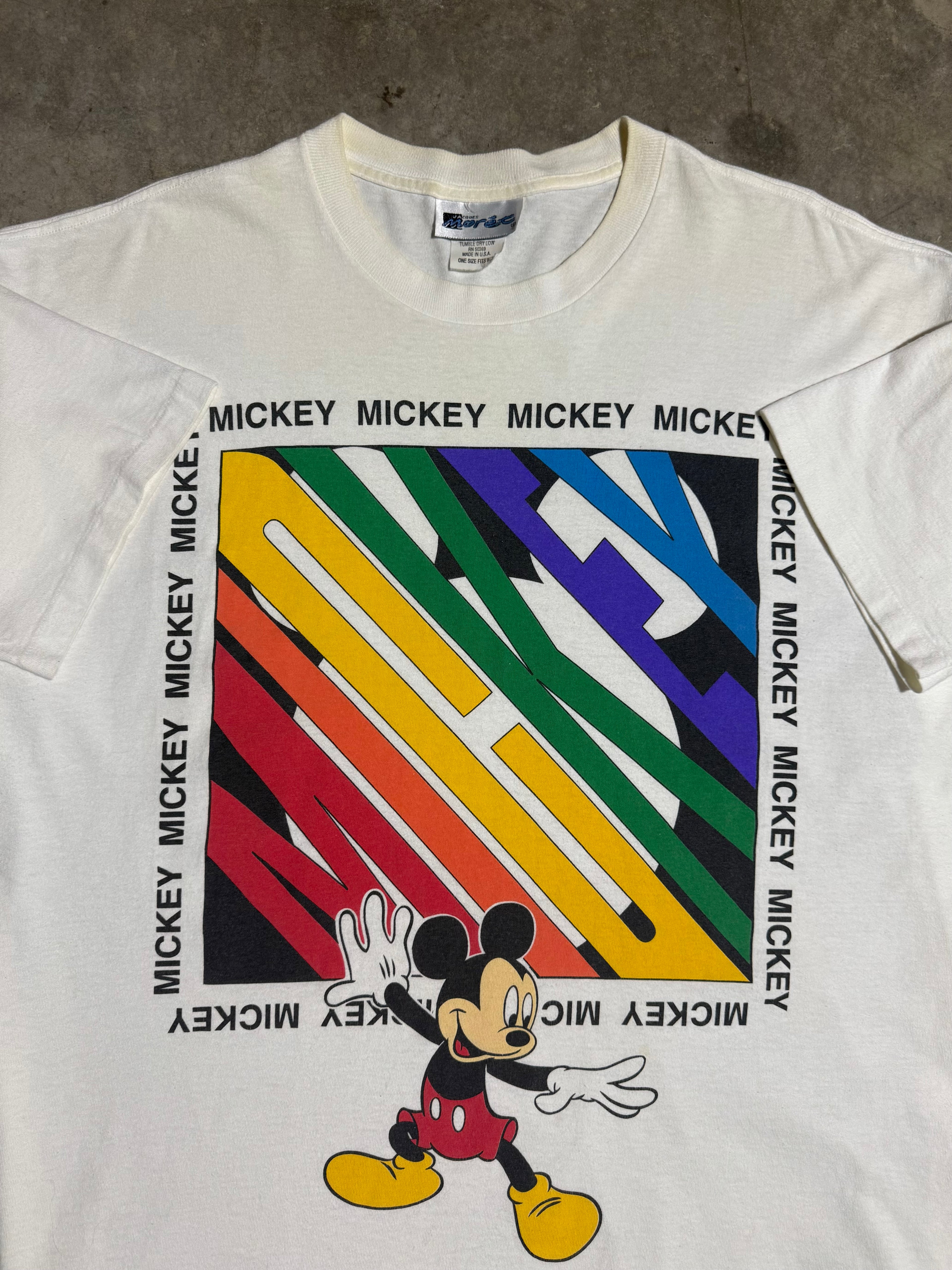 Vintage Mickey Mouse Rainbow Tee (2XL)