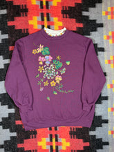 Load image into Gallery viewer, Vintage Flower Collar Purple Crewneck (WL)
