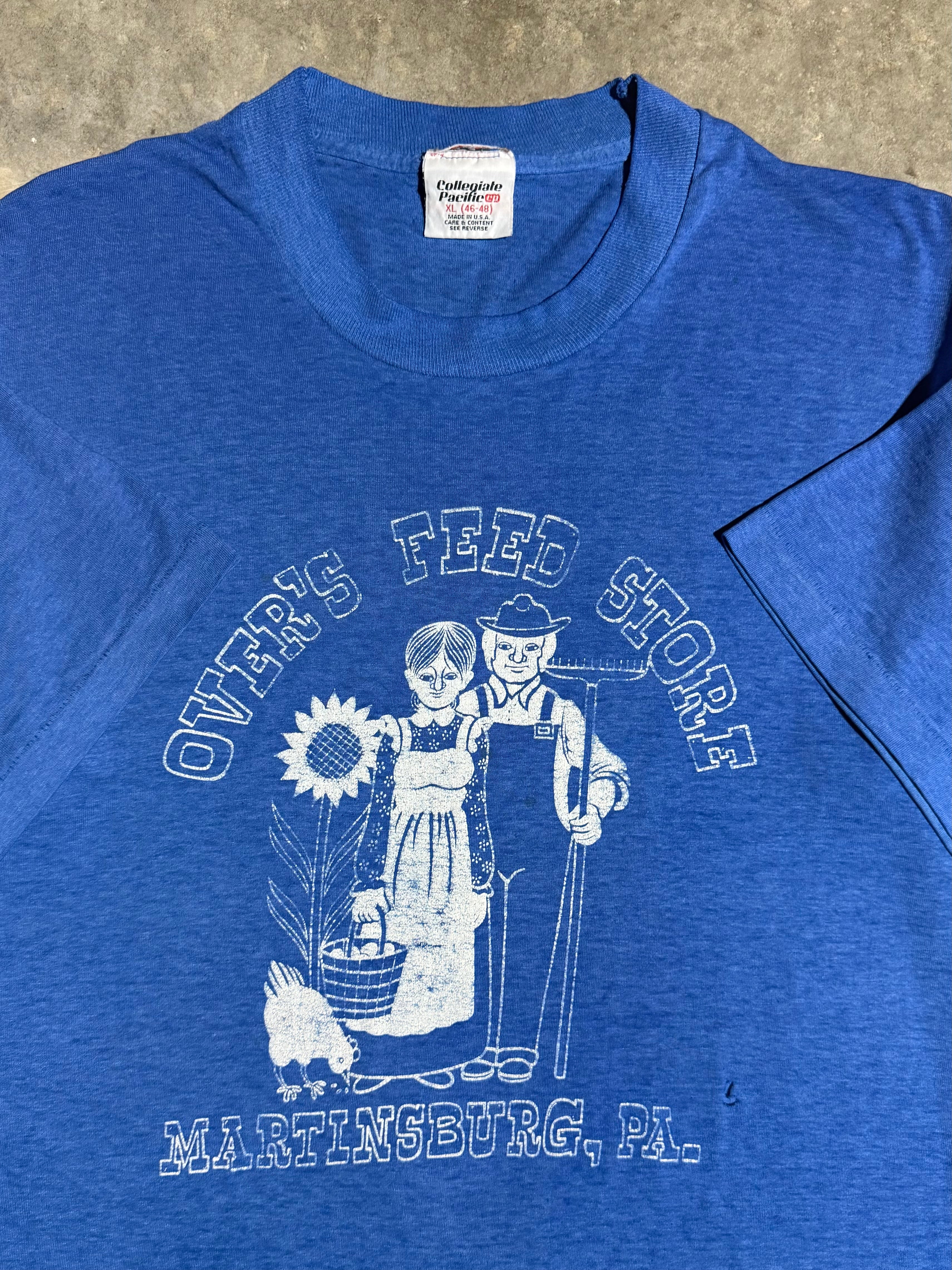 Vintage 80s Overs Feed Store T-Shirt (XL)