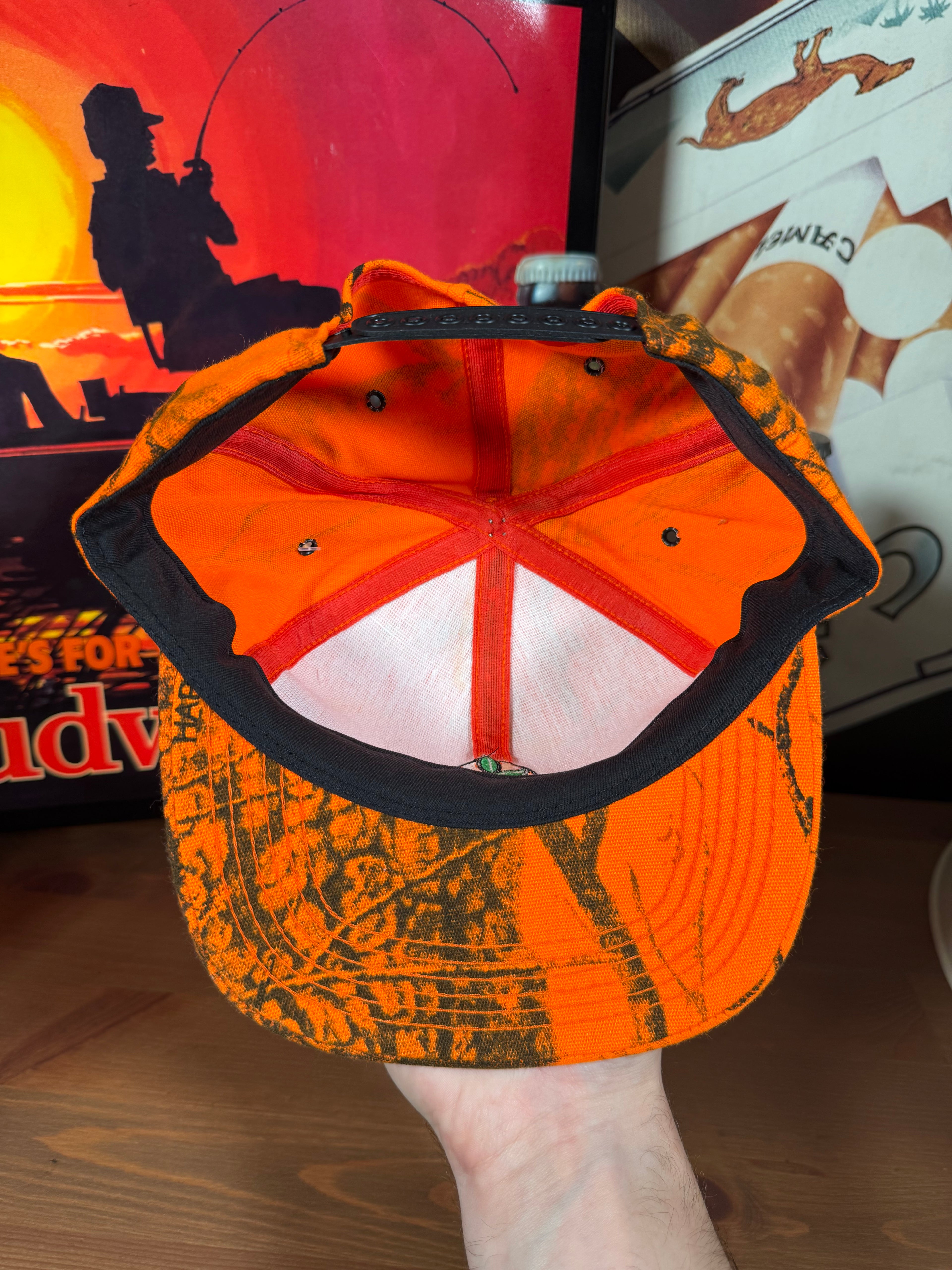 Vintage Golden Harvest Realtree Orange Camo K Products Snapback