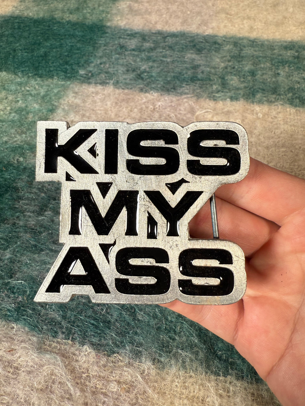 Vintage 2000 Kiss My Ass Belt Buckle