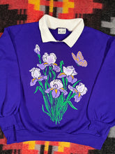 Load image into Gallery viewer, Vintage Purple Flower Collared Crewneck (WXL)

