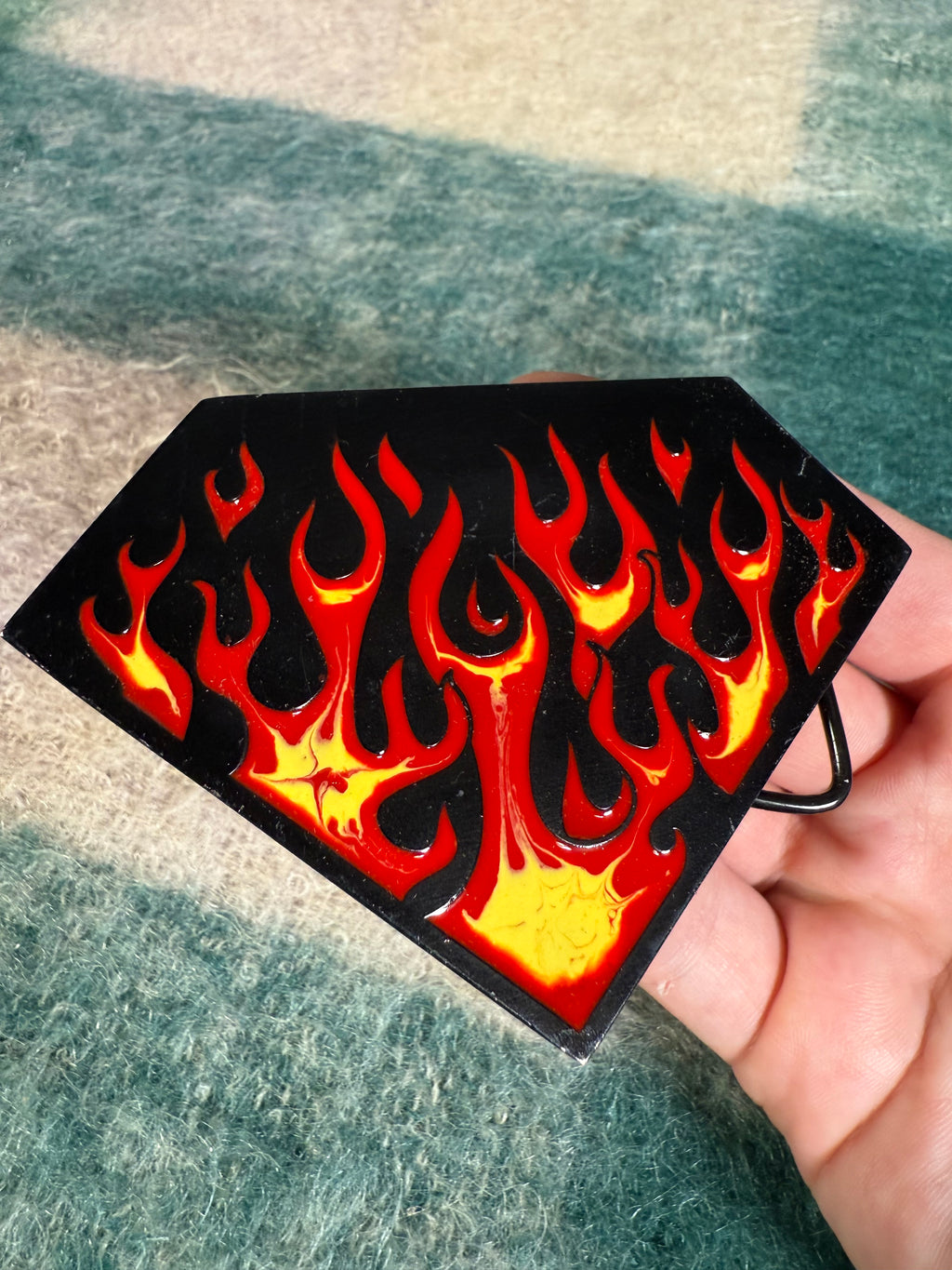 Vintage 2000s Flaming Diamond Belt Buckle