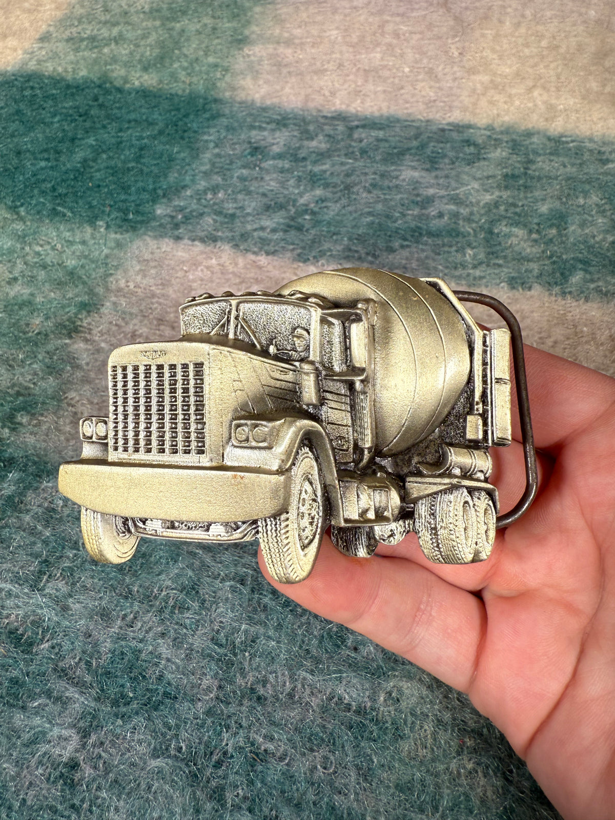 Vintage Cement Mixer No Color Belt Buckle