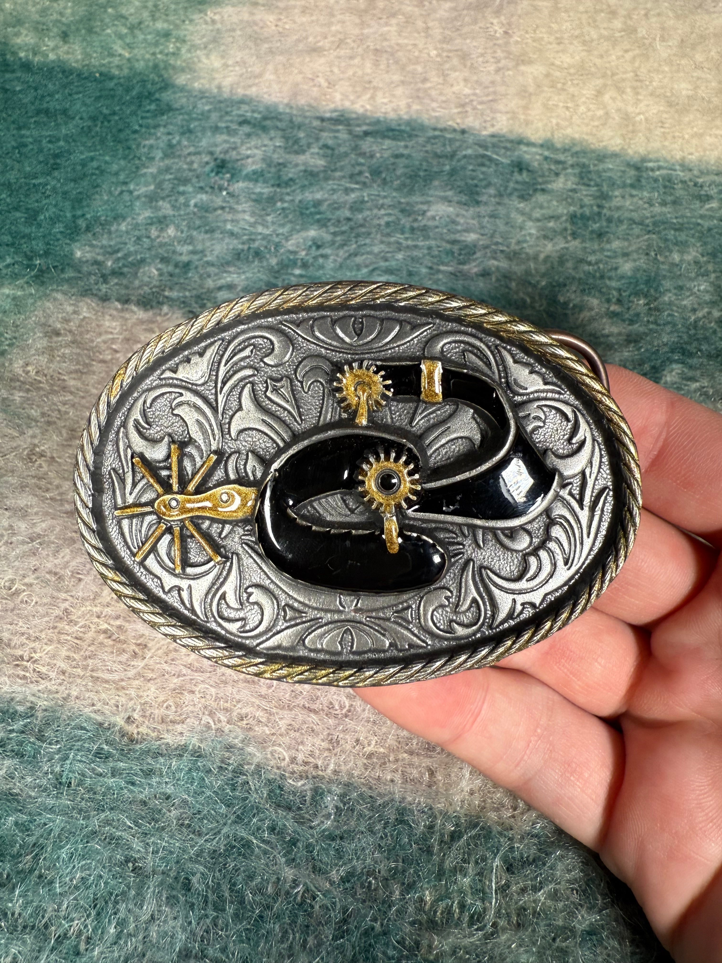 Vintage Cowboy Boot Spur Belt Buckle