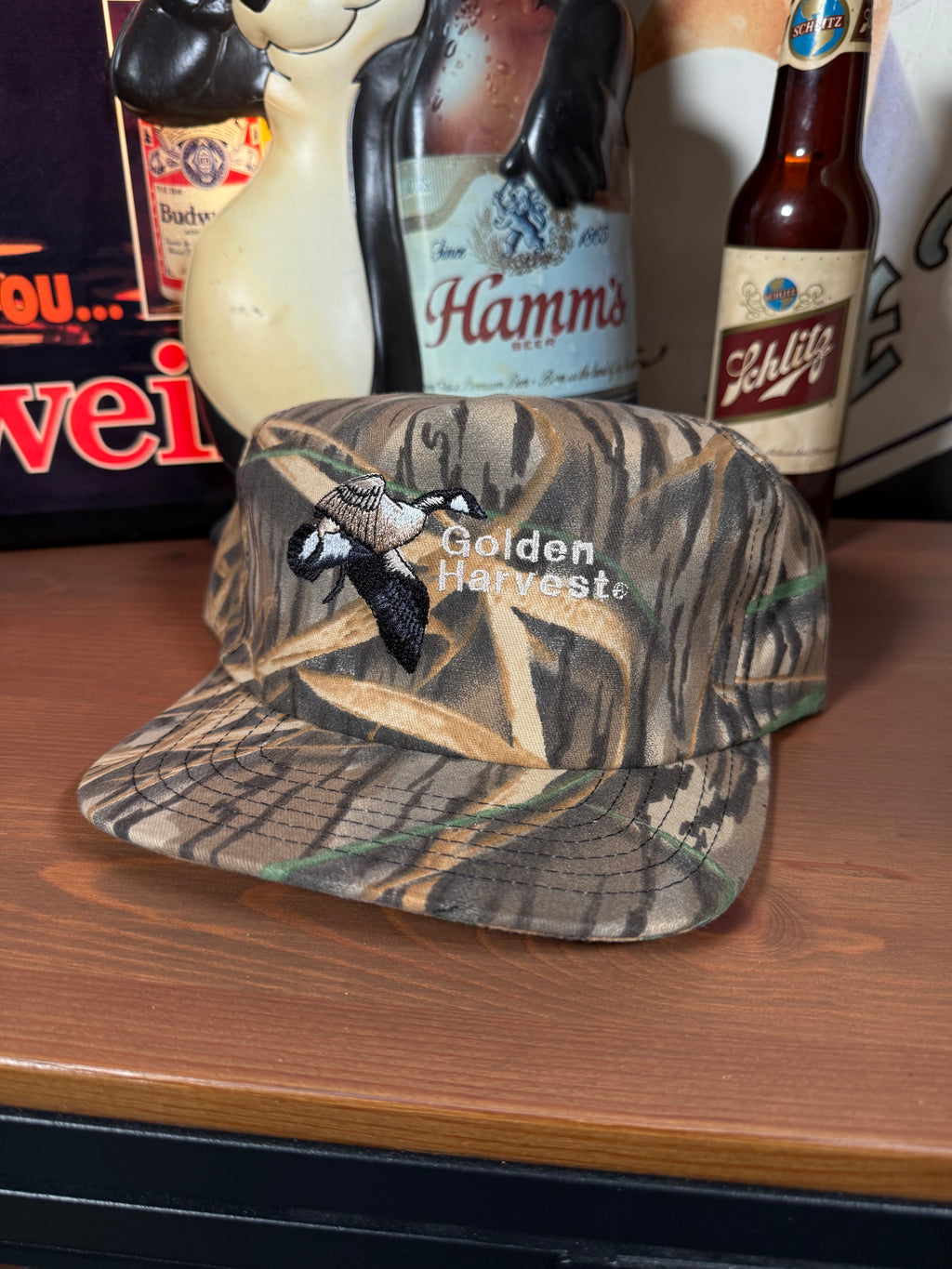 Vintage Camo Golden Harvest Goose Snapback Hat