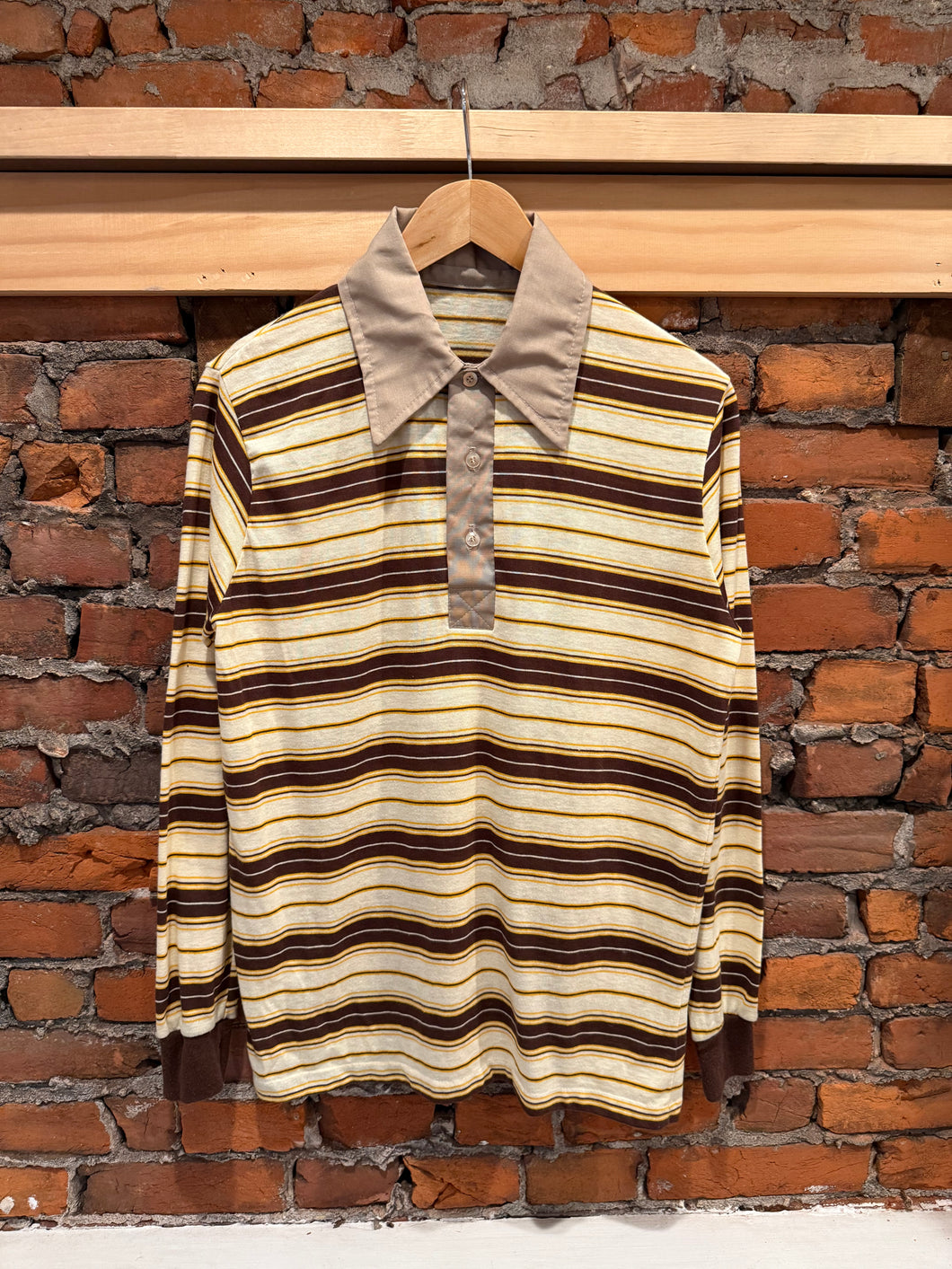 True Vintage Dagger Collar Longsleeve Polo Shirt (S/M)