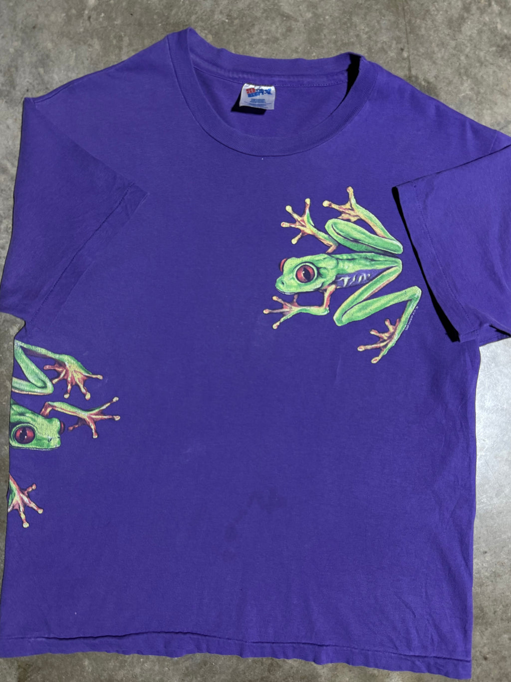 Vintage 90s Wrap Around Print Frog Shirt (M)
