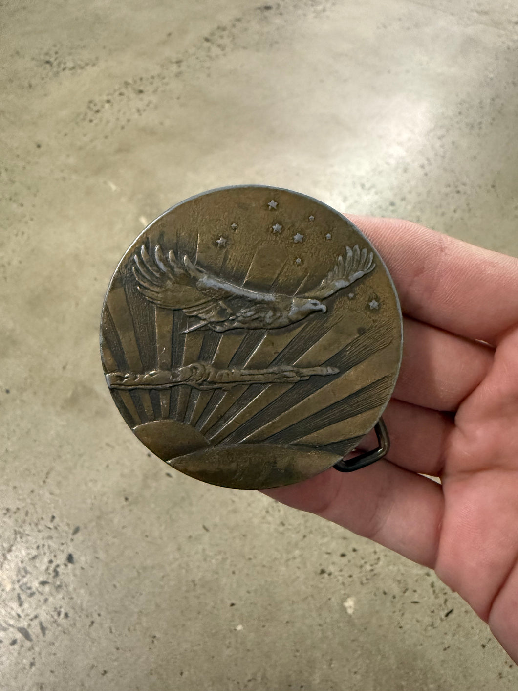 Vintage 70s Soaring Eagle Belt Buckle