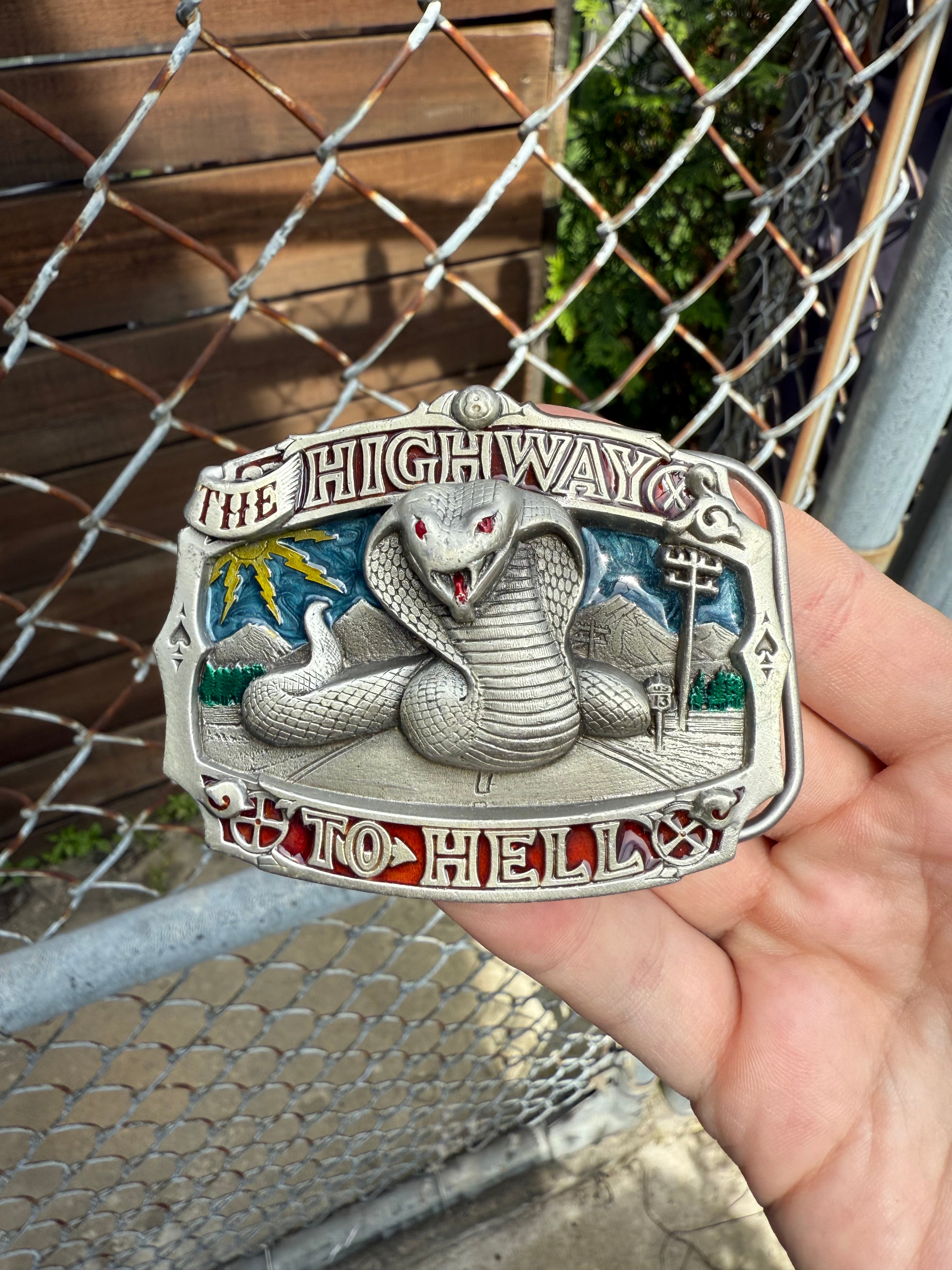 Vintage Highway to Hell Snake Belt Buckle