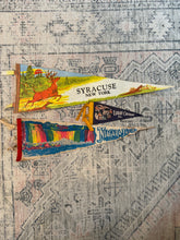 Load image into Gallery viewer, Lot of 3 Vintage Pennants - Syracuse, Luray Caverns and Niagara Falls
