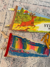 Load image into Gallery viewer, Lot of 3 Vintage Pennants - Syracuse, Luray Caverns and Niagara Falls
