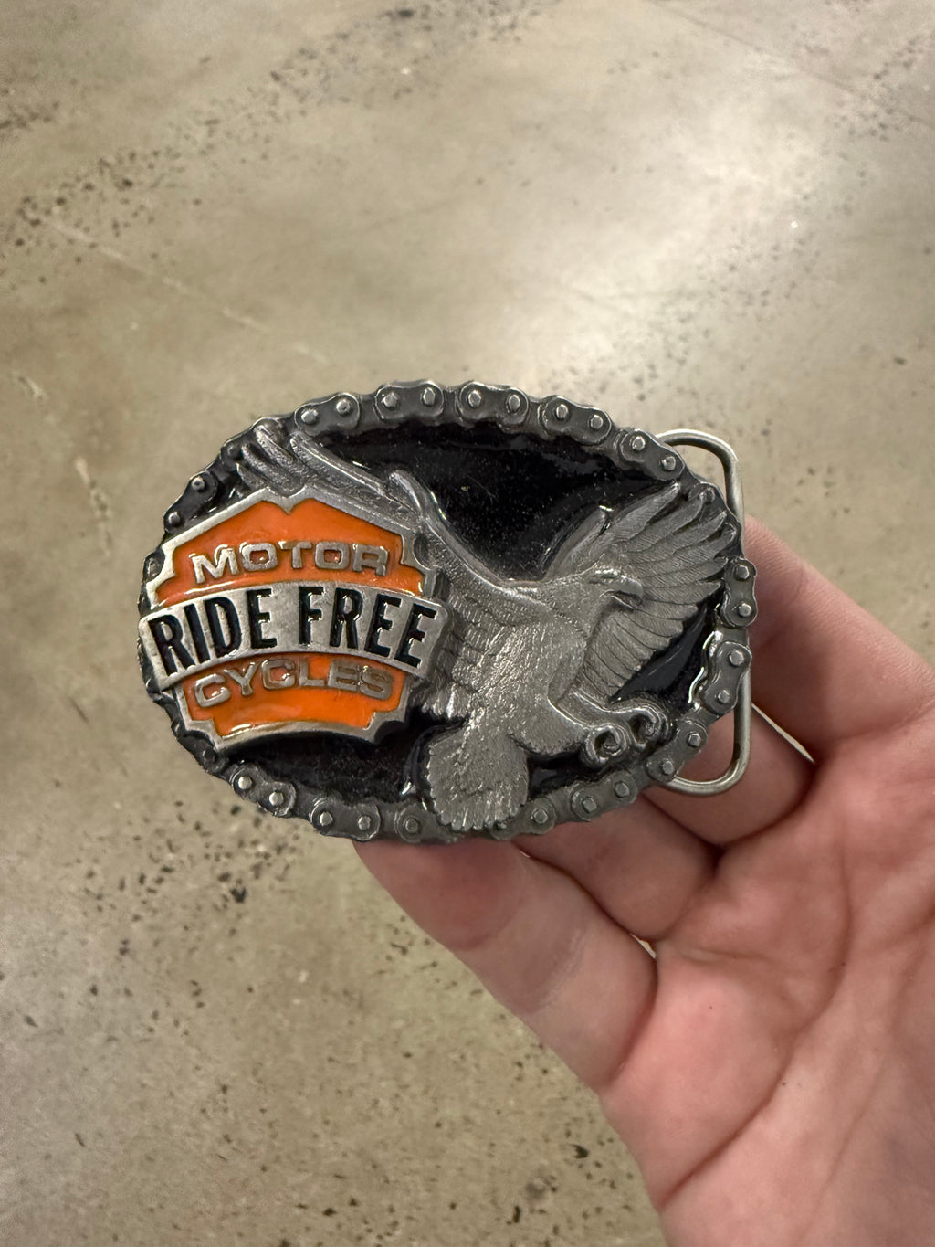 Vintage Ride Free Motorcycles Belt Buckle