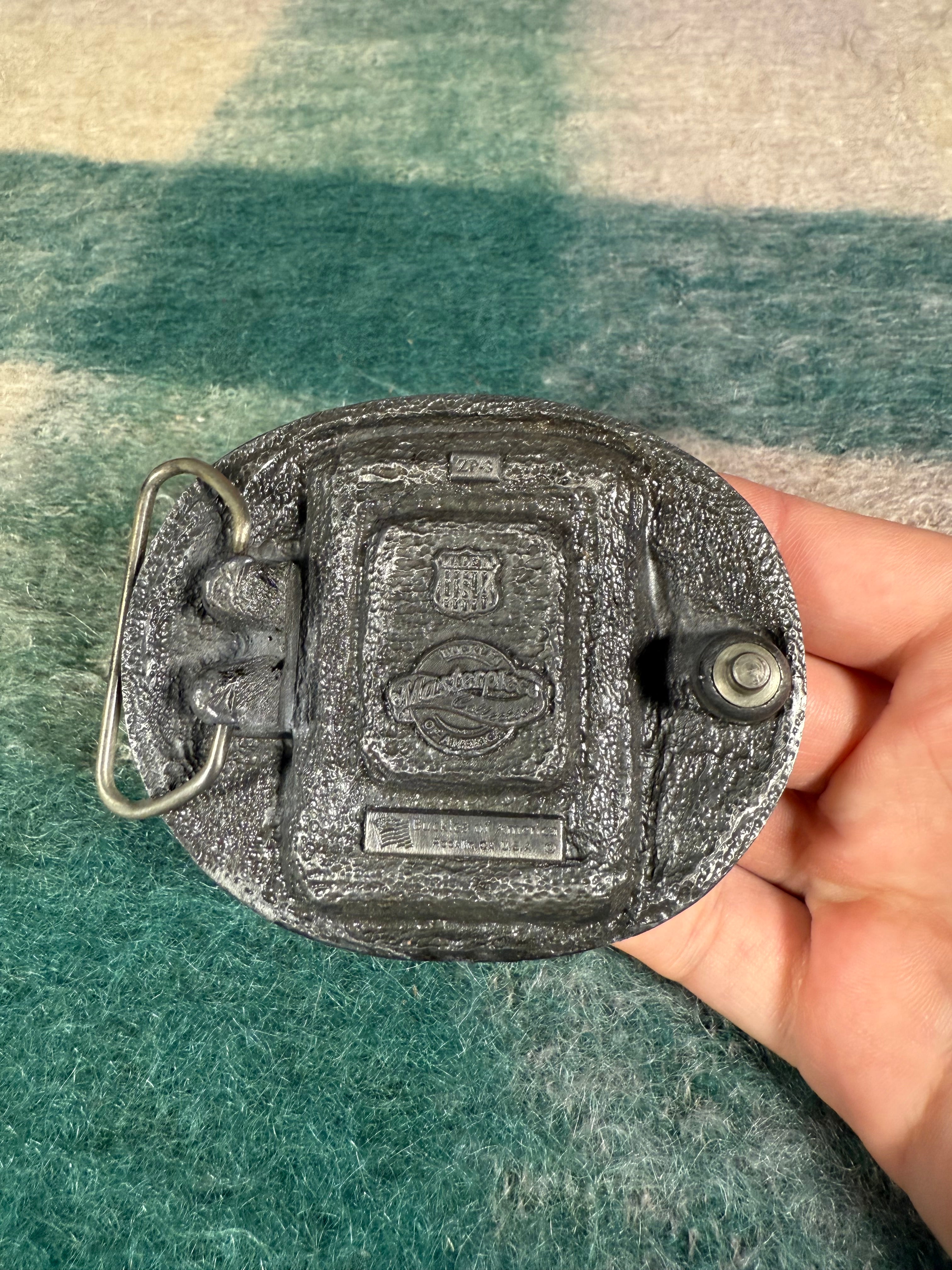 Vintage Motorcycle Zippo Lighter Holder Belt Buckle