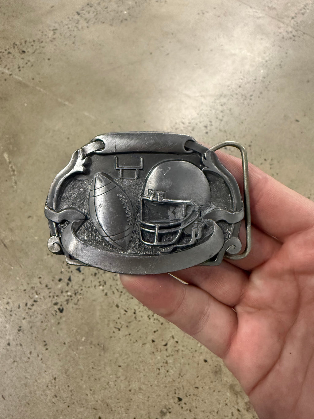 Vintage Football and Helmet Belt Buckle