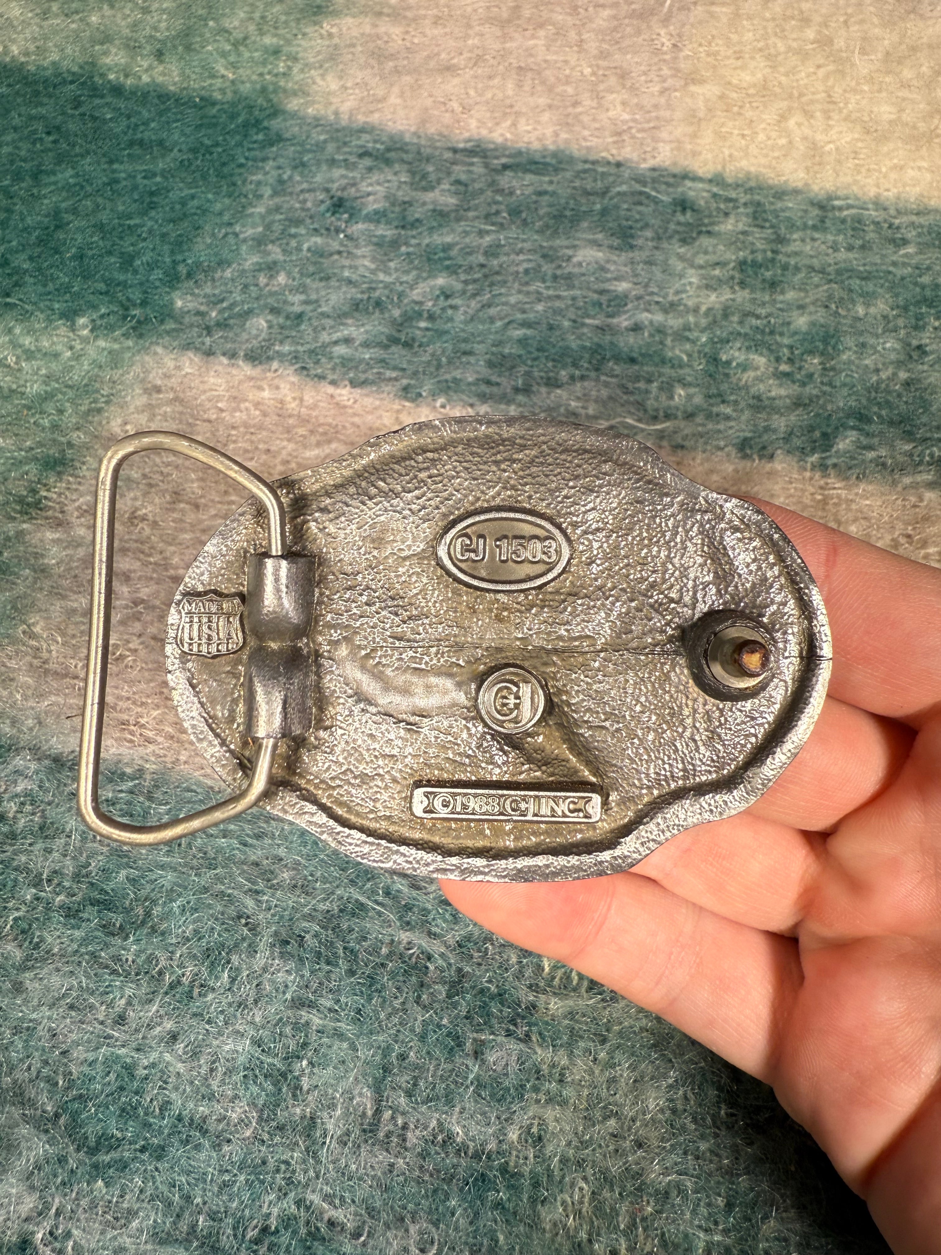 Vintage Longhorn Skull in the Desert Belt Buckle