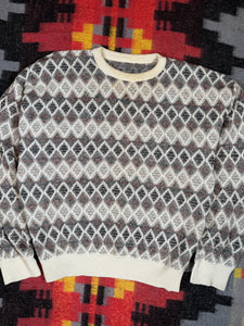 Vintage Cream Pattern Sweater (2XL)