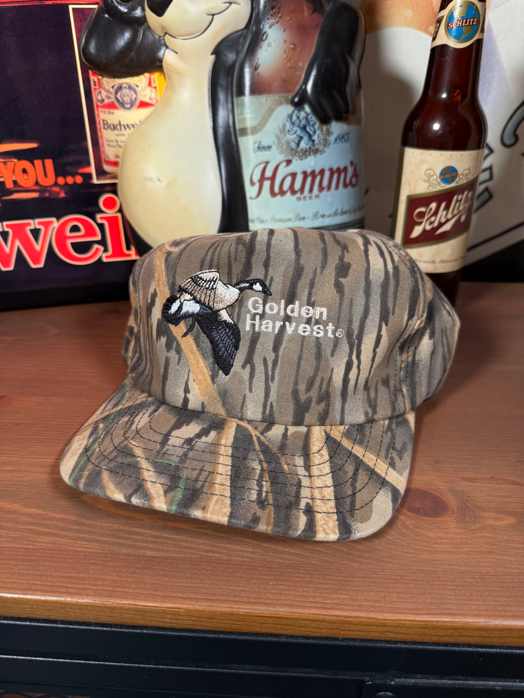 Vintage Golden Harvest Goose Camo K Products Snapback Hat